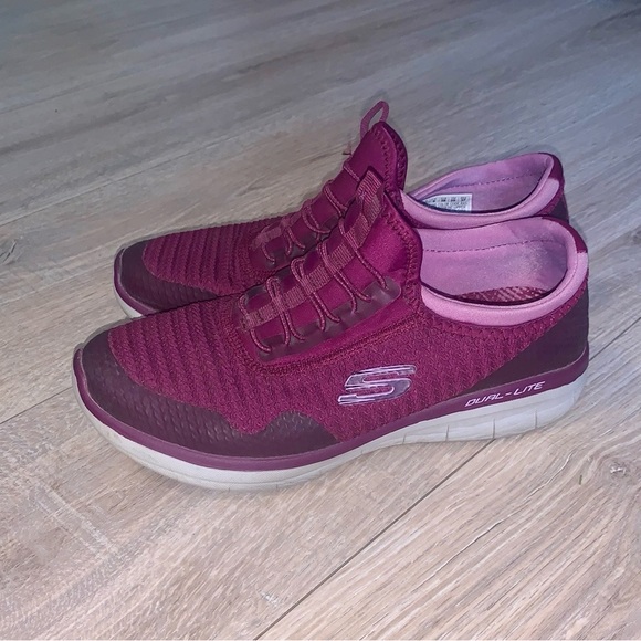 Skechers Women's 8 Dual-Lite Sneakers Raspberry Air Cooled Memory Foam - Picture 1 of 8